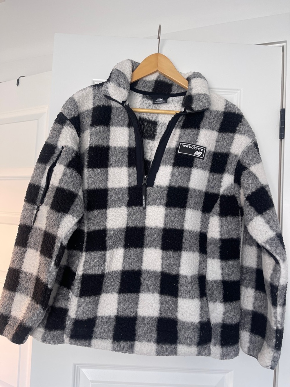 New Balance Black and White Zip Up Sweater